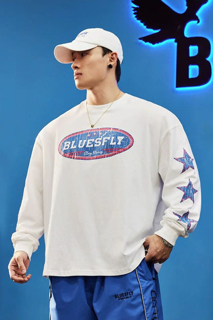 Retro Athletic Graphic Long Sleeve  #BF162