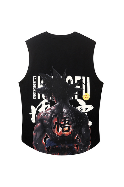 Back Print I-Sleeveless Shirt  #MD044