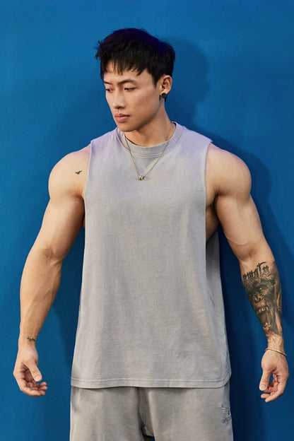 Loose Cut-Off Washed Sleeveless  #BF153