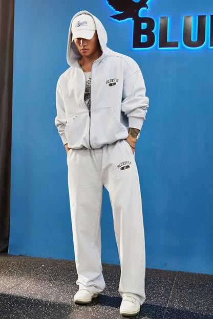 Back Graphic Zip Hoodie Set  #BF163