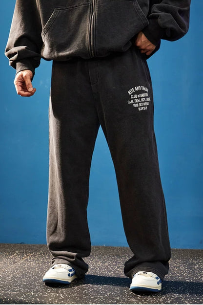 Wide Washed Graphic Sweatpants  #BF170