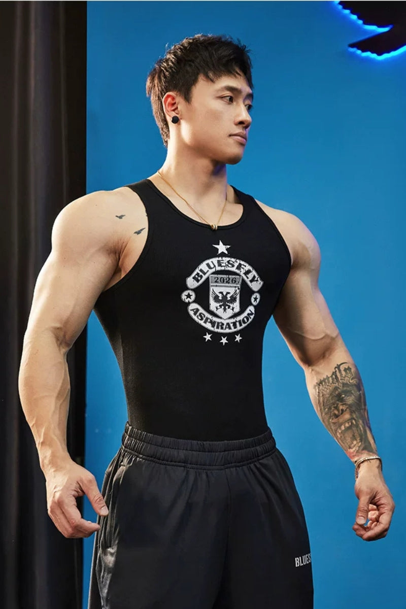 Muscle Fit Crest Tank  #BF152
