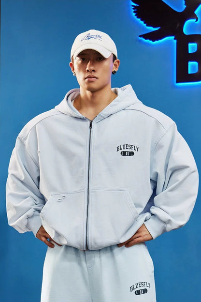 Back Graphic Zip Hoodie  #BF164