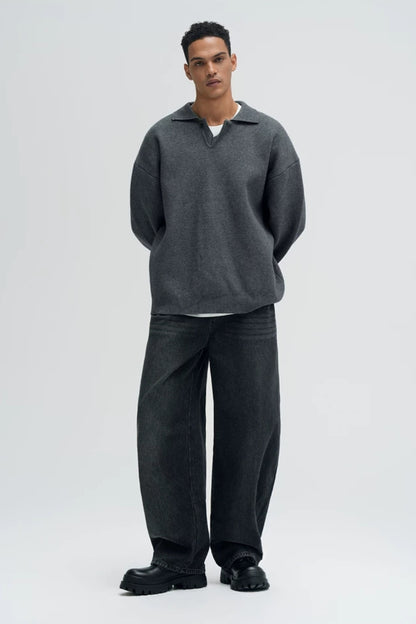 Vintage Wash Barrel Leg Jeans  #BD004