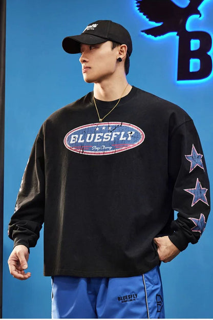 Retro Athletic Graphic Long Sleeve  #BF162