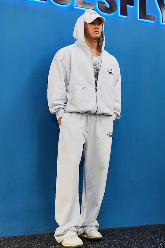 Back Graphic Zip Hoodie Set  #BF163