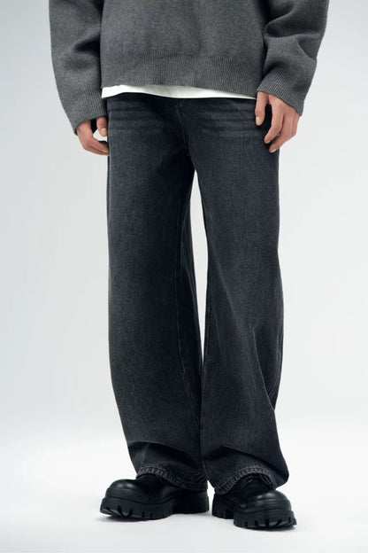 Vintage Wash Barrel Leg Jeans  #BD004