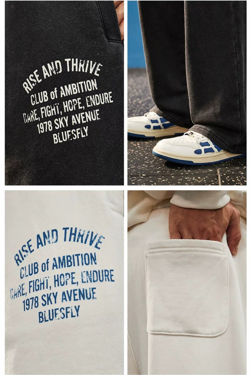 Wide Washed Graphic Sweatpants  #BF170