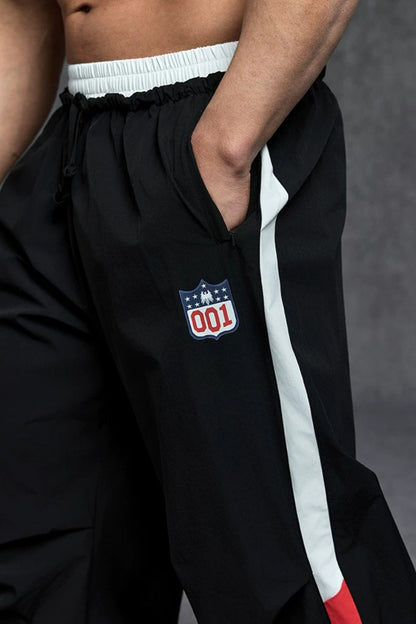 Side Stripe Nylon Wide Pants  #TL039