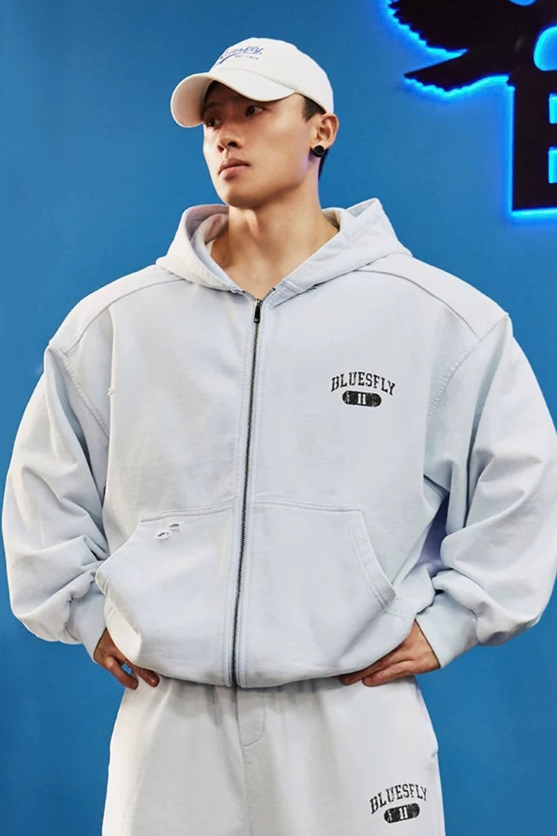 Back Graphic Zip Hoodie Set  #BF163