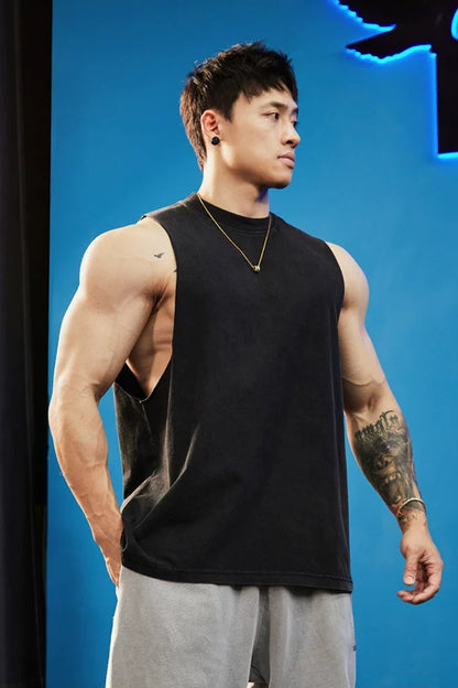 Loose Cut-Off Washed Sleeveless  #BF153