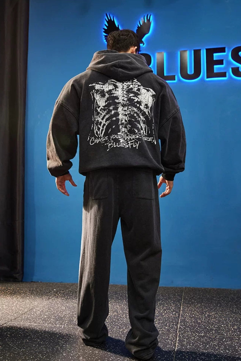 Bone Frame Graphic Hoodie  #BF166