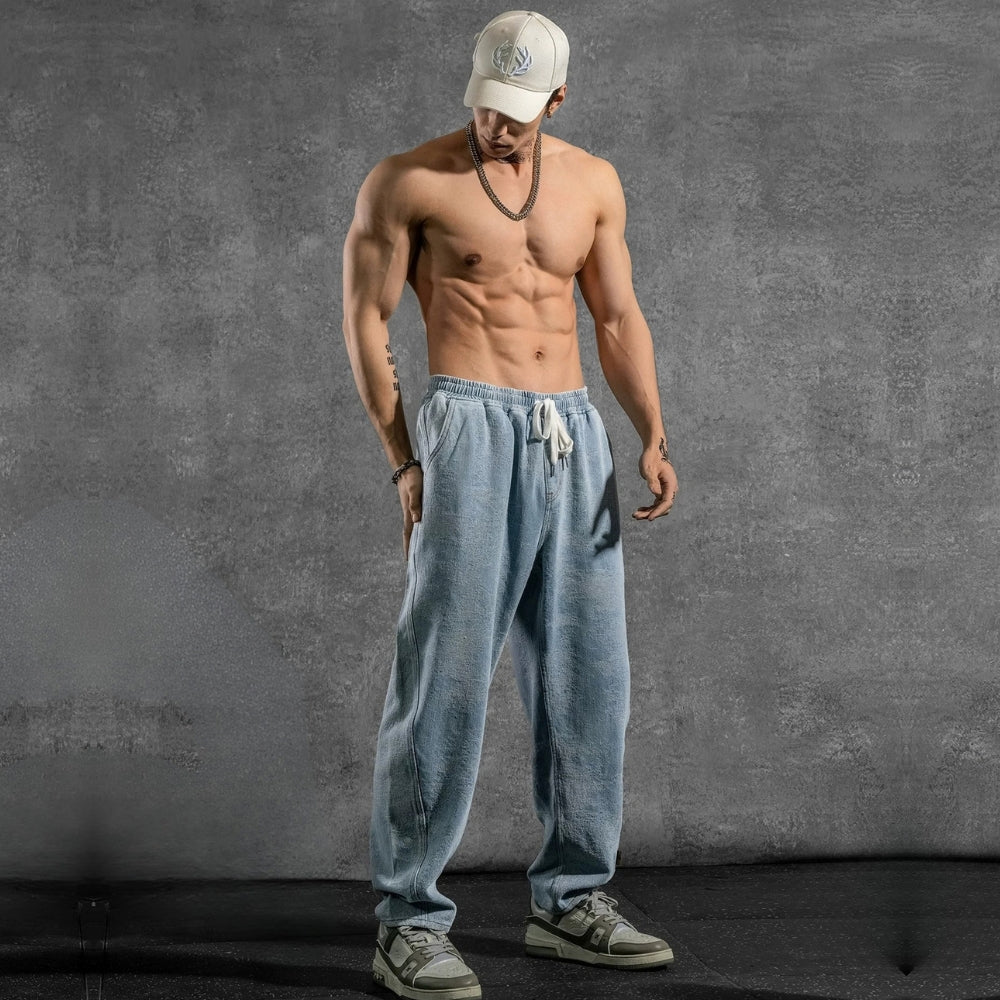Textured Chill Denim Joggers #LM035