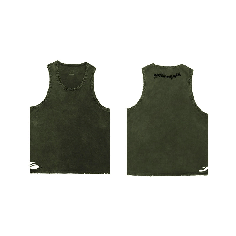 Distressed Power Tank Top  #TK002