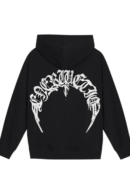 Back printed zip up hoodie  #LM003