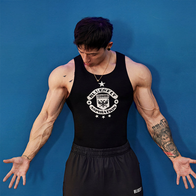 Muscle Fit Crest Tank  #BF152