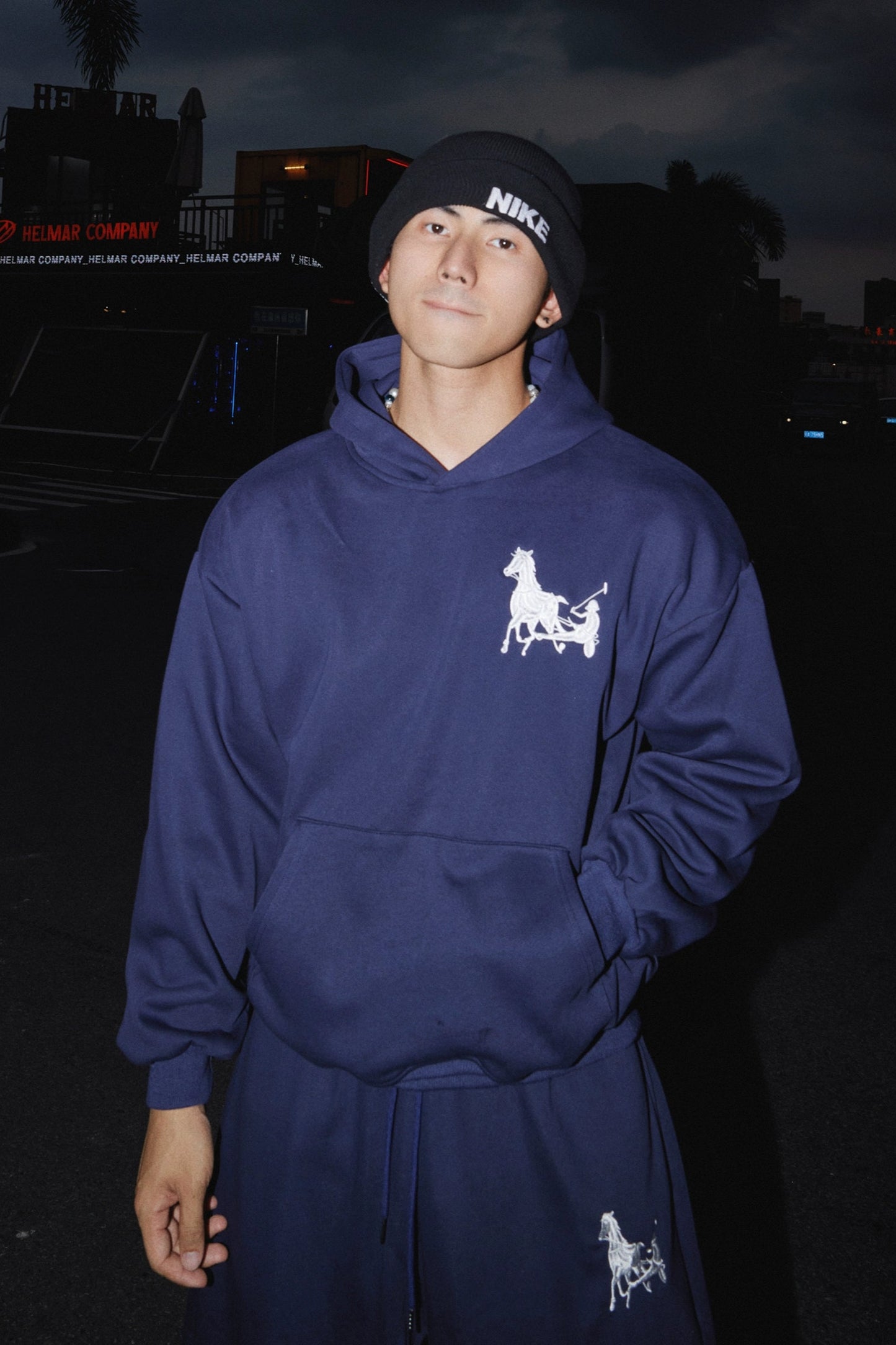Equus Embroidery Hoodie Set  #PM014