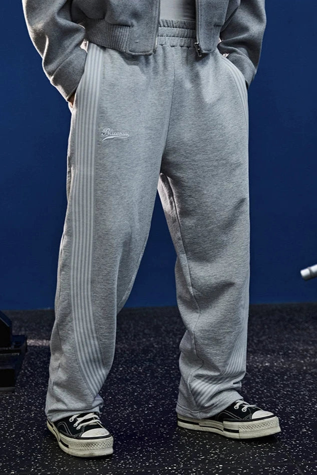 Line Straight Sports Sweatpants  #BF027