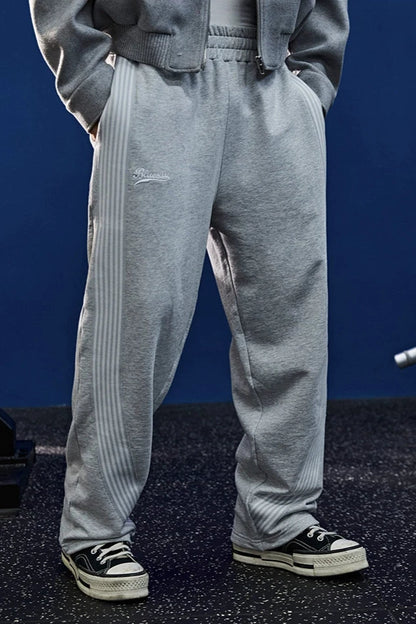 Line Straight Sports Sweatpants  #BF027