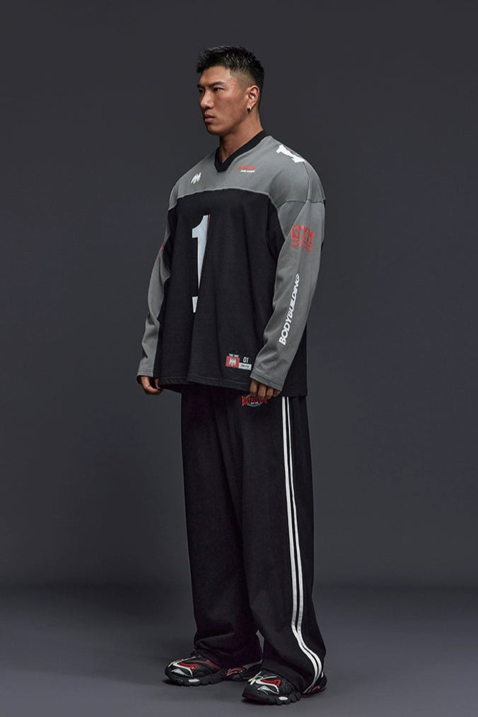 Oversize Number Long Tee  #TK032