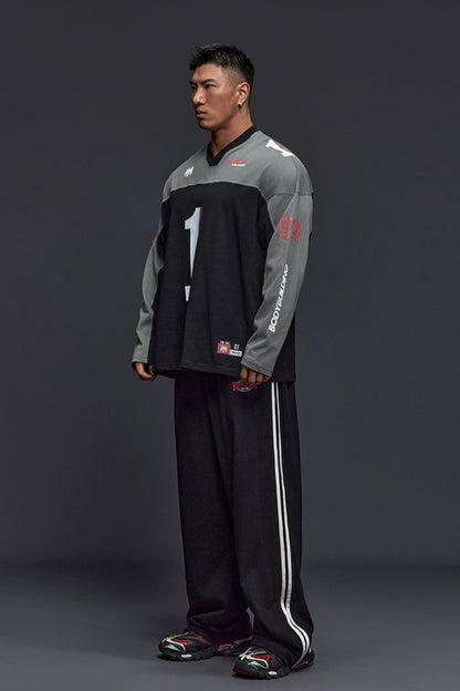 Oversize Number Long Tee  #TK032
