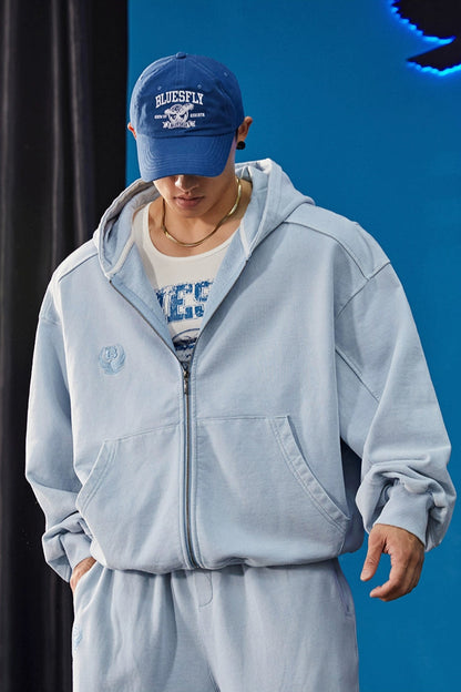 Heavy Wash Zip Hoodie  #BF107