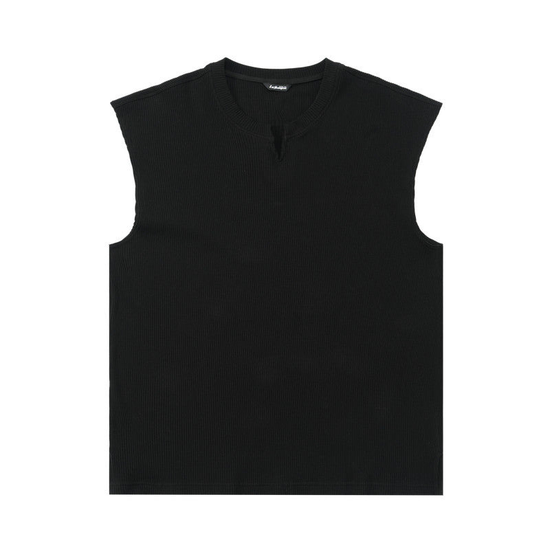 Waffle Knit V-Neck Sleeveless  #LM040