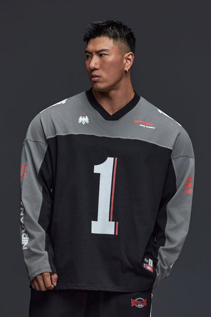 Oversize Number Long Tee  #TK032