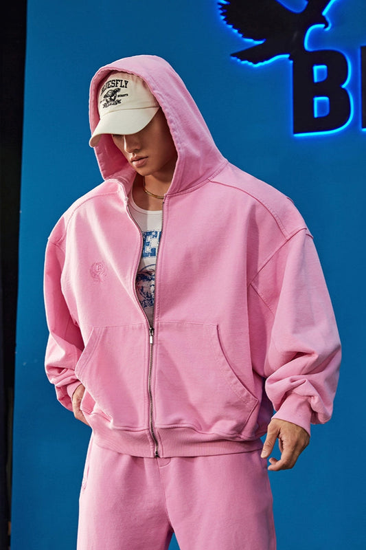 Heavy Wash Zip Hoodie  #BF107