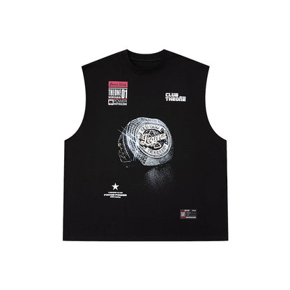 Ring Graphic Oversized Sleeveless  #TK042