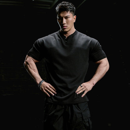 FlexRib Henley T-Shirt  #MD093