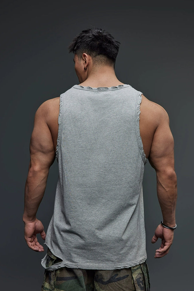 Distressed Fit Tank Top  #TK003