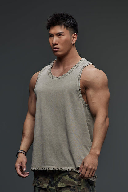 Distressed Fit Tank Top  #TK003