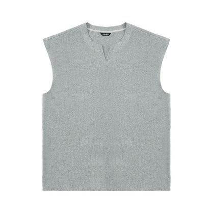 Waffle Knit V-Neck Sleeveless  #LM040