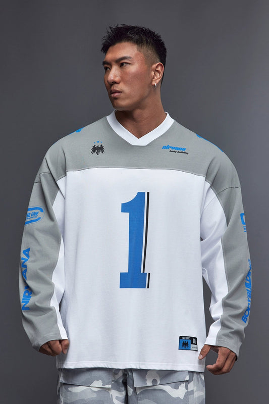 Oversize Number Long Tee  #TK032