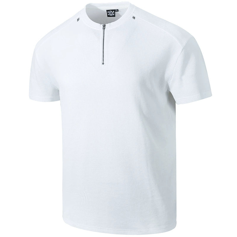 EdgeFit Quarter-Zip Waffle Top  #MD084