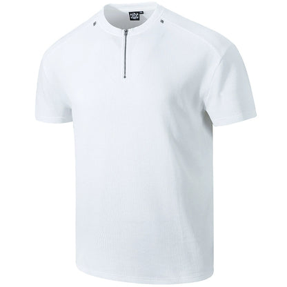 EdgeFit Quarter-Zip Waffle Top  #MD084