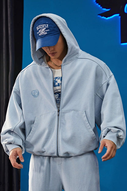 Heavy Wash Zip Hoodie  #BF107