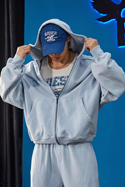 Heavy Wash Zip Hoodie  #BF107