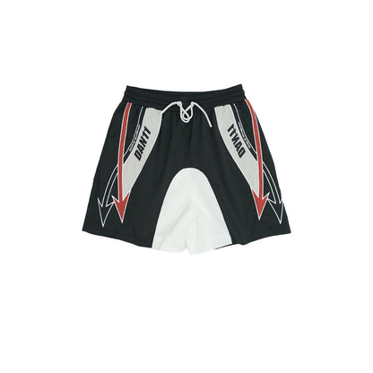Black Patch Embroidery Shorts  #YG005