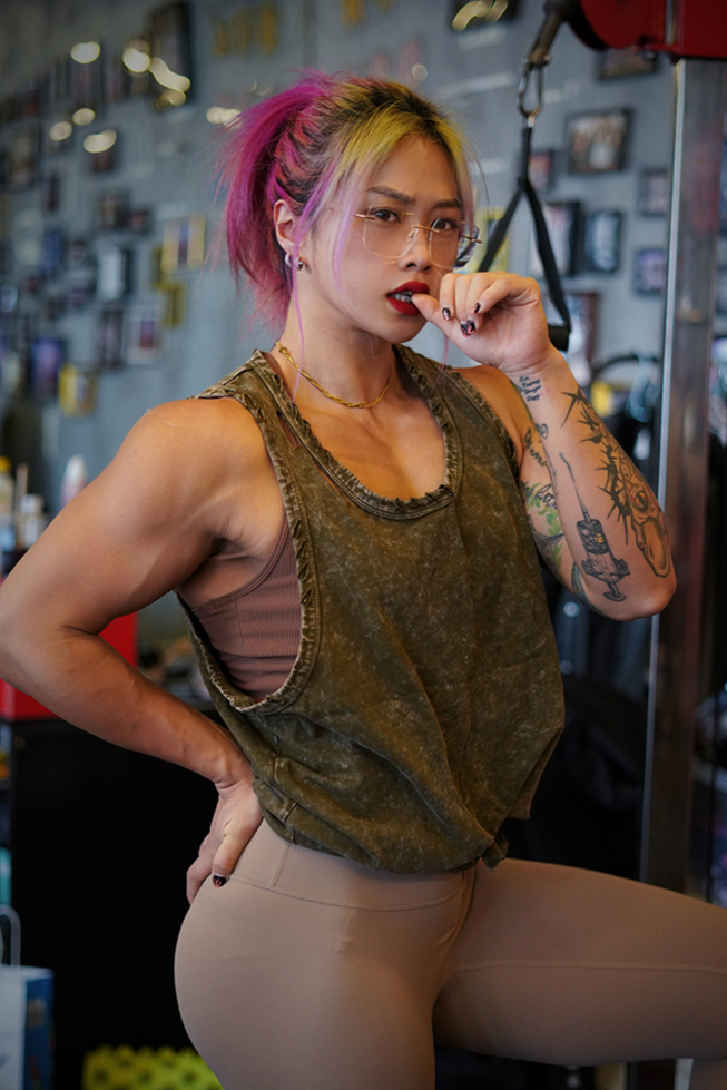 Distressed Power Tank Top  #TK002