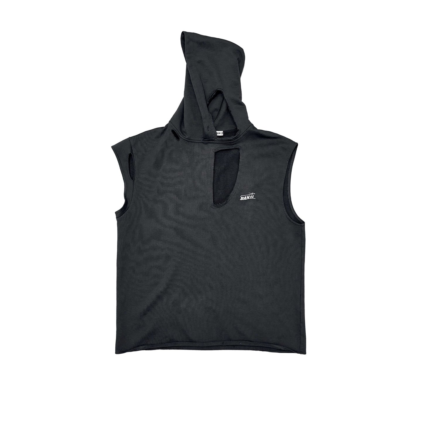 Wash embroidery hooded vest  #YG007