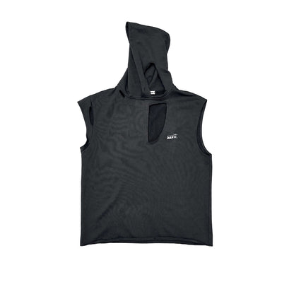 Wash embroidery hooded vest  #YG007