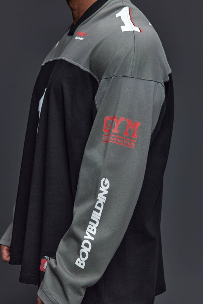 Oversize Number Long Tee  #TK032