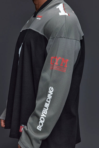 Oversize Number Long Tee  #TK032