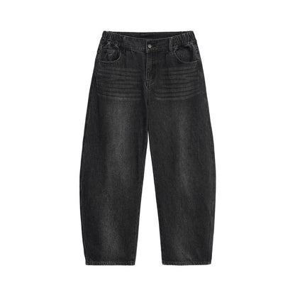 Vintage Wash Barrel Leg Jeans  #BD004