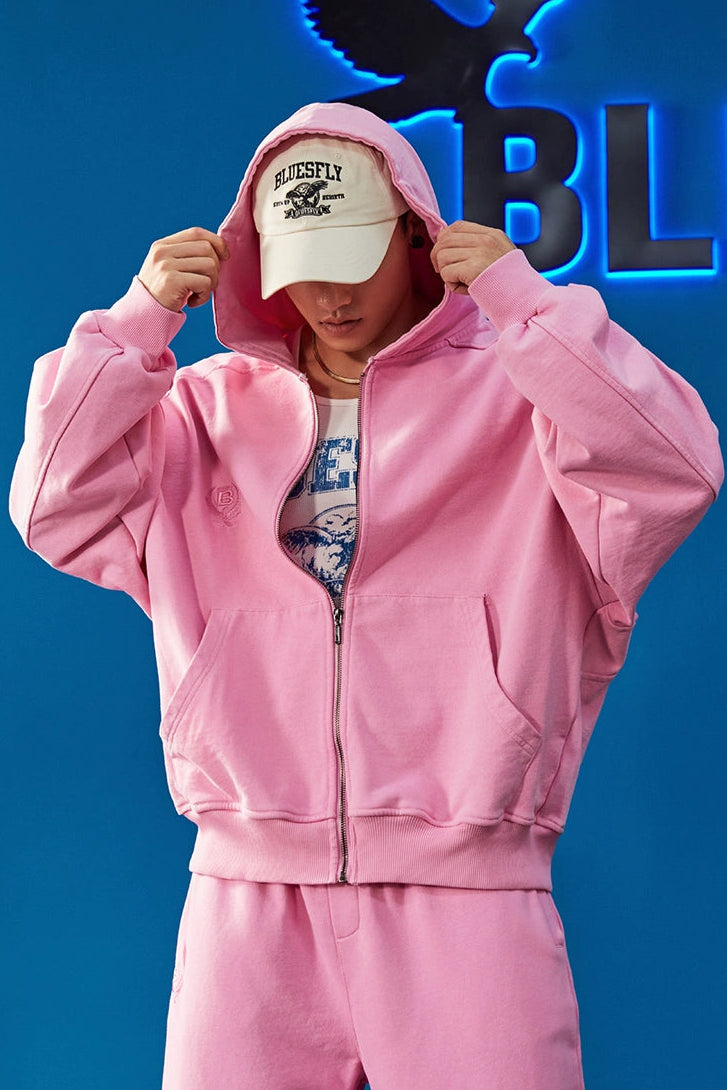 Heavy Wash Zip Hoodie  #BF107