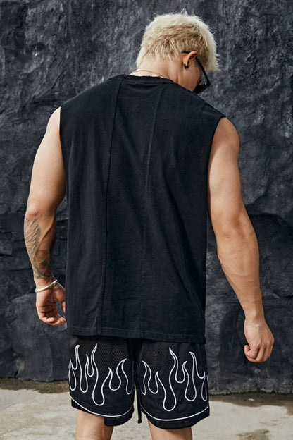 American Retro Sleeveless Shirt  #BF022