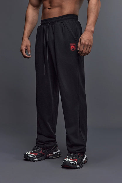 Shield Emblem Wide Sweatpants  #TK030