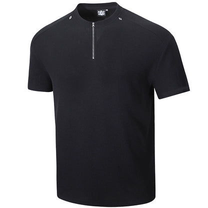 EdgeFit Quarter-Zip Waffle Top  #MD084